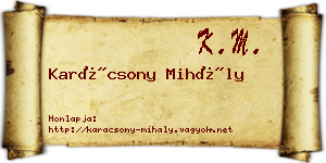 Karácsony Mihály névjegykártya