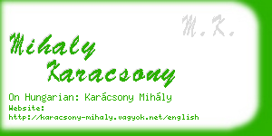 mihaly karacsony business card